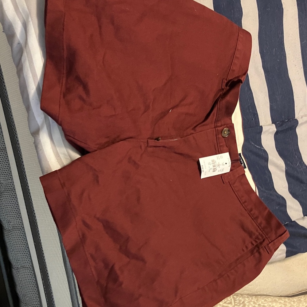 J. Crew Men's Dark Red/Maroon Flat Front Shorts